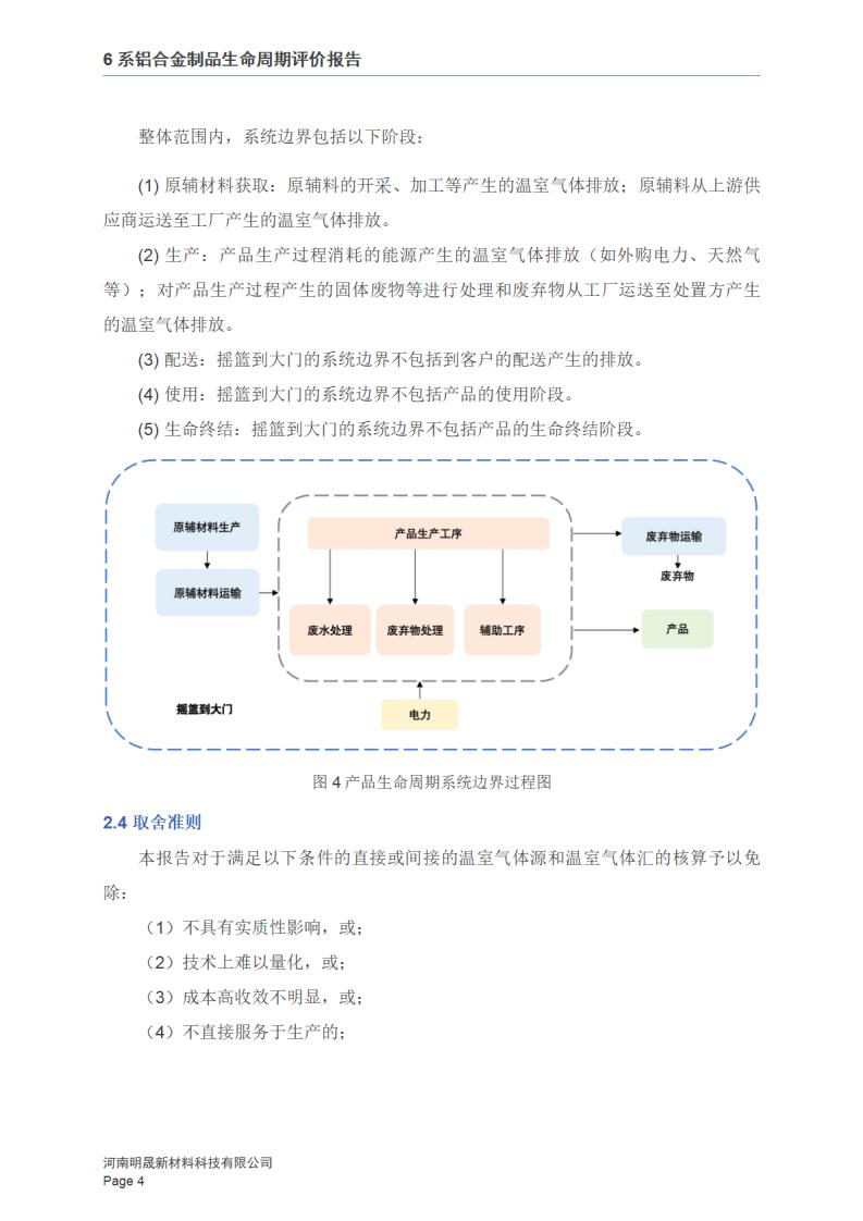 《6系铝合金制品LCA报告》