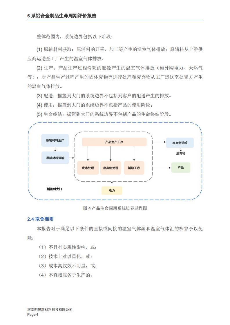 《6系铝合金制品LCA生命周期评价报告》