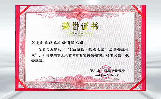 郑州市企业首席质量官典型案例