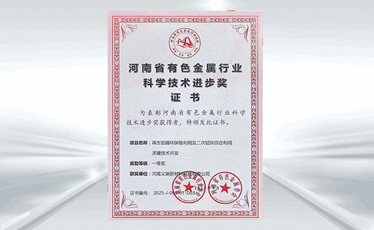 科学技术进步奖一等奖(义瑞新材）